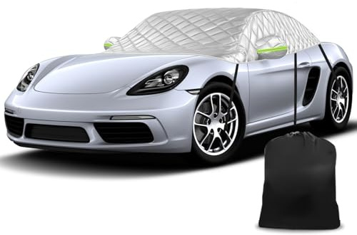 Half Car Cover replacement for Porsche Boxster/Cayman 718/986/987/981 1996-2023, Soft Top Roof Protection Anti Hail Car Cover Waterproof, Thickened Snow Cover Half Garage