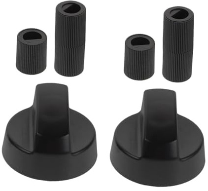 POPETPOP Boutons de Commande pour Cuisinière Gaz et Plaque Électrique Réglables avec Adaptateurs Design Facile à Nettoyer Lot de Noirs pour Four et Cuisson
