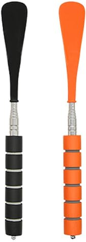 HUILATE Shoe Horn Long Handle, Telescopic Long Handled Shoe Horns, 11-27.5inch Metal Shoehorn with Sponge Grip for Men Women Pregnancy and Seniors(2 Pack)