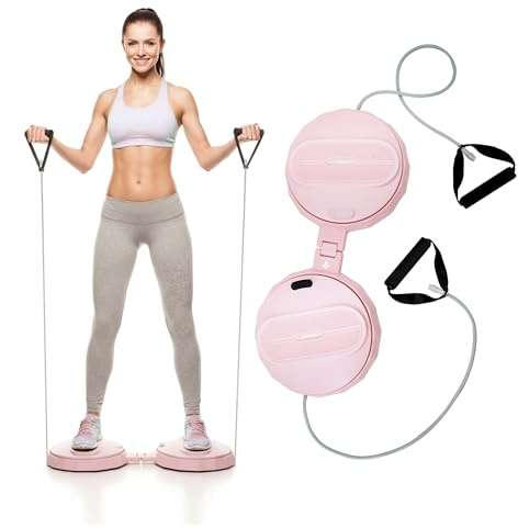 TENBOOM Exercise Twist Boards Waist Twister Machine with Drawstring 150KG Capacity Standing Abdominal Exercise Board Suitable for Women Weight Loss/Body Shaping/Foot Massage Home/Office/Gym