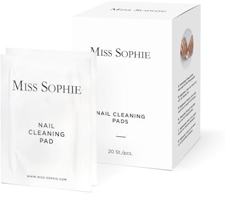 Miss Sophie 20er Nail Cleaning Pad Set I Cleaner-Pads zur Vorbereitung & Entfettung der Nägel I Sanfte Reinigung vor UV Gel Nagelfolien & Maniküre I Nagelreinigung für lange Haltbarkeit der Nail-Wraps