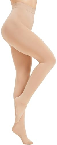 Nebalia Medias Termicas para Mujer Invierno - Forro Polar Grueso, Medias Térmicas Calefactoras, Opacas, Elásticas y Cómodas Color carne S-M