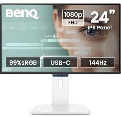 BenQ Monitor GW2490TC 23,8” 1080p FHD 144Hz IPS Eye-Care para Oficina en casa, USB-C, 1920x1080, Optimizador Visual, sin parpadeos, Baja luz Azul, Bisel Ultrafino, Certificado TÜV, Eye-CareU