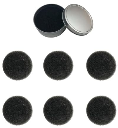 Toyvian Juego de 7 Esponjas Limpiadoras Herramienta para Limpieza en Seco y Húmedo para Brochas de Maquillaje Color Negro Caja de Secado Rápido