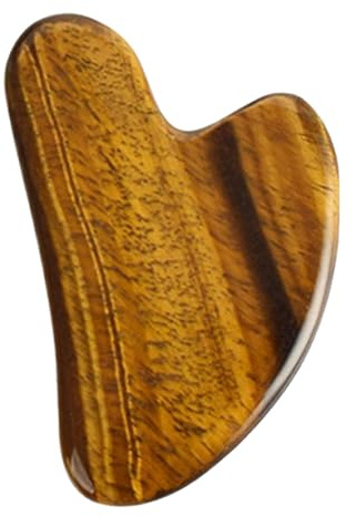 HOODANCOS Tigerauge Gua Sha Schabplatte Delfinform Ergonomisches Massagebrett Hellbraun Langlebiges Heimmassagegerät mit Glatten Kanten für Sanfte Schmerzlinderung