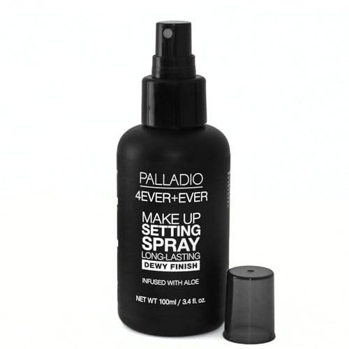 Palladio 4 Ever et Toujours Spray Fixateur de Maquillage, longue durée, fixe et sécurise instantanément le maquillage pour une tenue toute la journée (finition rosée), 100 ml