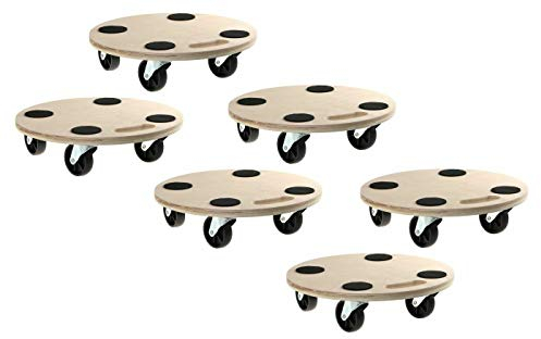 6 Stück Blumenroller Rollbret Transportroller Fassroller Möbelroller 200kg Rund