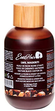 EvasHair Lwil Maskriti/Huile de ricin noire d’Haïti (120ML)