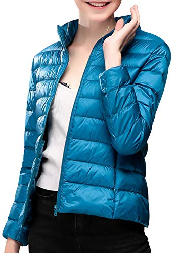 Piumino Leggero Donna Giacca Piumino Invernale Donna Corto Piumini Leggeri Donna Corti Giubbotti Invernali Cappotto Piumino Imbottito Trapuntato Donna Taglie Forti Giaccone Giubbotto Imbottiti Blu 5XL