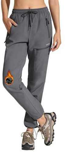 MOCOLY Damen Trekkinghose Thermo Skihose Winter Fleece Gefütterte Softshell Wanderhose Wasserdicht Warm Outdoor Hose Schneehose Langlaufhose Jagdhose Funktionshose Arbeitshose