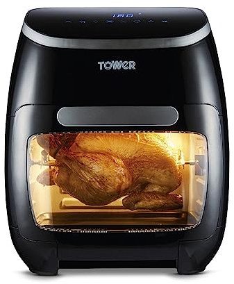Tower T17076 Forno ad Aria/Friggitrice ad Aria Pro Combo Xpress 10-in-1, Air Fryer con Circolazione Rapida dell'Aria, Friggitrice Aria con Timer 60 Minuti, 11L, 2000W, Nero