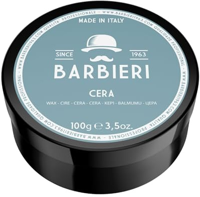 Cera all’Acqua per Capelli Uomo 100g – Effetto Bagnato Naturale – Tenuta Media Flessibile – Styling Professionale – Cera Capelli Profumata - Barbieri Since 1963 - Made in Italy