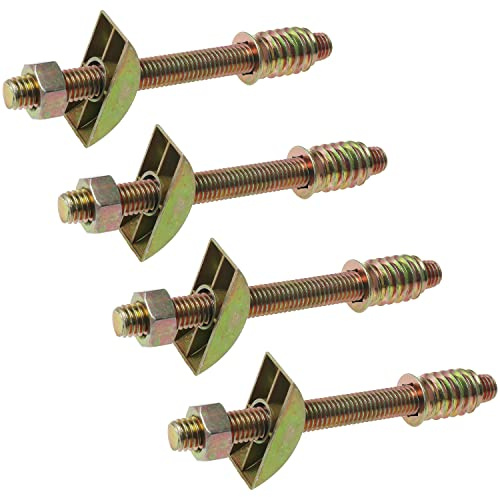 M8 x 90 mm Panel Möbel Kleiderschrank FMHXG 4 Set 4 in 1 Metall Möbel Verbindungsbeschläge mit Semilunar-Anschluss M8 Halbmondmutter, Tischbett Montage Befestigungselemente Schrauben Muttern Gewinde