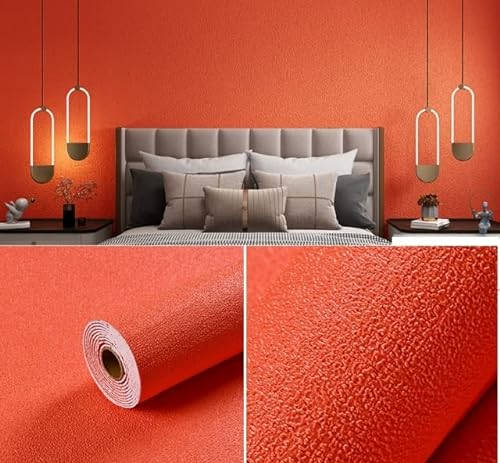 Moderne Wandaufkleber für die Heimdekoration, selbstklebend, kollisionssicher, feuerfest, feuchtigkeitsfest und wärmeisolierend, Orangerot, Ein Set 280 cm x 50 cm
