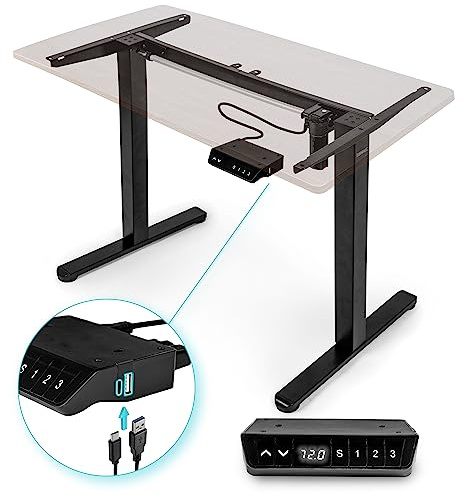 Duronic TM51 BK höhenverstellbares Tischgestell, Tischbeine für Tischplatte