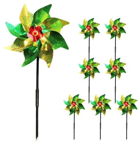 ENCOMAG Lot de 2/4/8 moulins à vent - Répulsif anti-oiseaux - Réfléchissant les pigeons - Balcon - Décoration de jardin - Pour véranda, cour, toit, verger - 52 cm