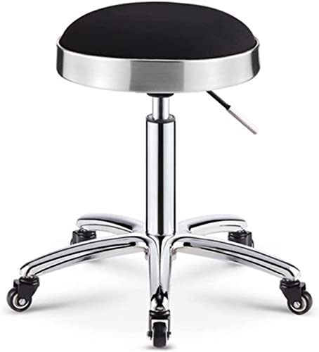 Runder Rollhocker mit Rollen, Massagehocker, Stuhl auf Rollen, für Schönheit, Küche, Salon, Heimbüro, Verstellbarer hoher Rollstuhl, Spa, Tattoo, Arbeit, Büro, Massagehocker (Y) The New