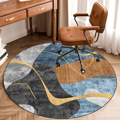 VETCS Bürostuhl Unterlage, Schreibtischstuhl Unterlage Rund, Bodenschutzmatte bürostuhl Kratzfest Bodenmatte Stuhlunterlage, Bodenschutzmatte für Laminat Parkett und Hartböden, Gaming Teppich 110 cm