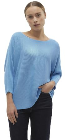 VERO MODA Stickad tröja för kvinnor, Bonnie blå/detalj: w. Melange, S