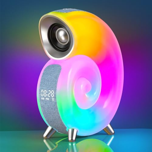 Luz nocturna inteligente Conch,Rvb Bluetooth Música Ritmo Luz,Lámpara LED Ambiente,Soporte despertador para ayudar al sueño Ruido Blanco App Control Atmósfera Lámpara de despertador (azul)