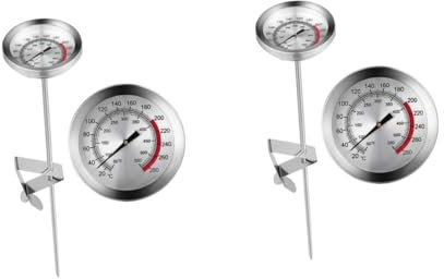 PRETYZOOM 2st Thermometer Rostfreier Temperaturfühler Kochtemperaturfühler Hühnchen Gebratene Temperatursonde Grillfleisch Temperaturmesser Bratpfanne Rostfreier Stahl Aufsteckbar