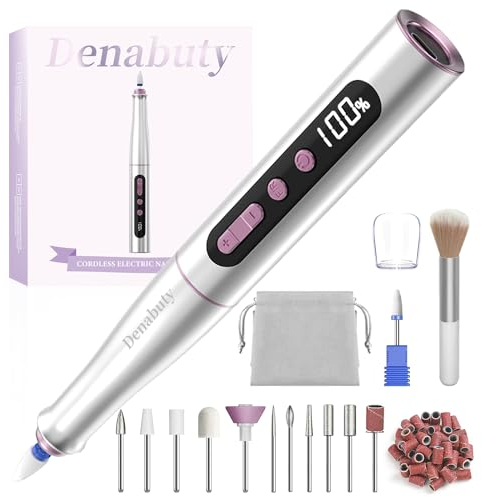 Denabuty Nagelfräser Kabellos, 13 in 1 Fräser für Gelnägel 35000 u/min, Elektrische Nagelfeile Professionell Nail Drill, Maniküre und Pediküre Set Elektrisch für Semi Permanent, Acrylnägel DN-2402
