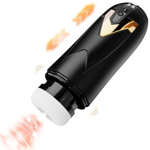 Sumeber Electric Masturbator Cup 9 Vibration Con Con 4 Función Telescopio Juguetes Sexuales Para Hombres Juguetes Sexuales Masturbándose Para Hombres Masturbadores de Pantalla LCD Con Coño Vaginal Rea