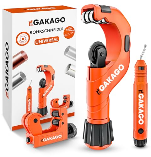 Set di tagliatubi Gakago da 3-70 mm con sbavatore - Tagliatubi versatile per tutti i metalli più comuni come acciaio inox, rame, alluminio, acciaio o plastica (ad es. PVC e PE)