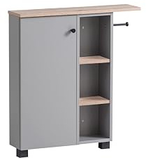 Schildmeyer Lugo Nischenschrank 157452, Platingrau/Wildeiche Dekor, 70,7 x 17,0 x 76,8 cm