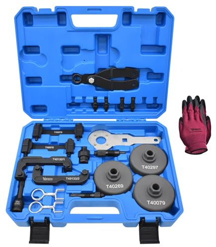 Yuesstloo 21PCS Camshaft Timing Tool Kit, Compatible with Audi VW EA837 2.0T 2.4 2.5 2.8 3.0T 3.2T 4.2 5.2 Engine, T40133 T40070 T40079 T40269 T40297 T10172 T3242 T40069 T40058 T40071 T10355 M14