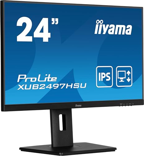 iiyama XUB2497HSU-B2 24 inch IPS slim bezel, 100Hz, 1ms (MPRT), 1920x1080, HDMI/DP, 2 x USB, Height Adjustable Stand, TCO09 & TUV-GS, 5 Yr Warranty