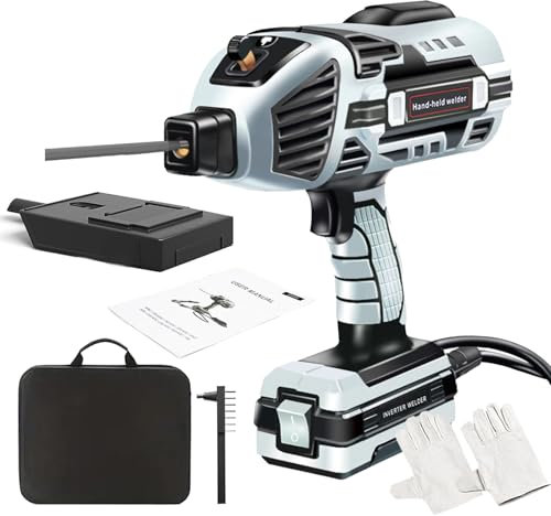 Portable Welding Machine, ARC Welder, IGBT Standing Handheld Welding Machine with 6 Variable Current Adjustment, Suitable for 3/32''(2.5MM) Stick Welder Machine,Gray 220V