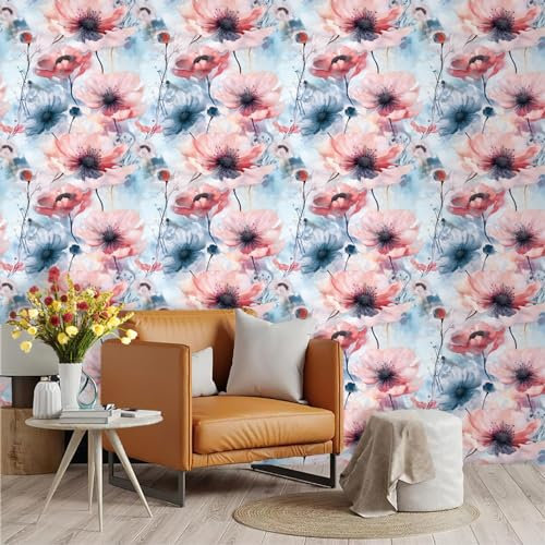 Selbstklebende Tapete Rosa Lila Blau Strukturtapete Wandtattoo Schlafzimmer Tapete Selbstklebend Vliestapete Wallpaper for Living Room Tapeten Leicht zu Entfernen Wandschutzfolie 45x600cm