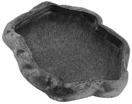 EPRVAUY Futternapf Felsdekor, Wasser und Futterschale, Wasserschale Terrarium, Näpfe für Reptilien & Amphibien, Schildkröten Wasserschüssel Futternapf, Reptilien Feeder