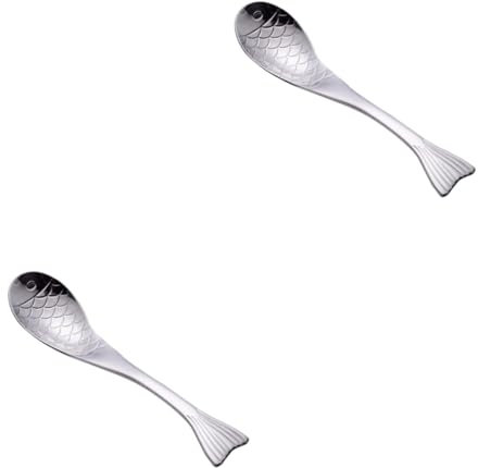 Cabilock 2st Kochlöffel Servierlöffel Löffel in Fischform Antike Löffel Vorspeisenlöffel Fischlöffel Küchenlöffel Zuckerlöffel Cocktaillöffel Suppenlöffel Besteck Für Restaurants Esslöffel
