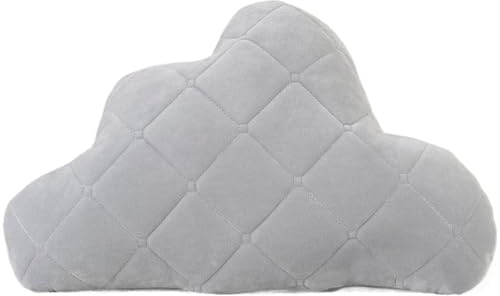 Ueiwffzo Kuschelkissen Kinder Wolken Plüsch Kissen Plüschkissen Weiches Flauschiges Kopfkissen Kissen 32 * 48cm Pillow Zierkissen Sofakissen für Kinderzimmer Decor (Grau)