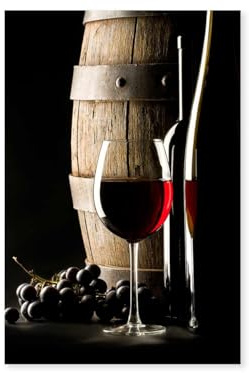 Cuadro de barril y copa de vino tinto Alu – Made In France