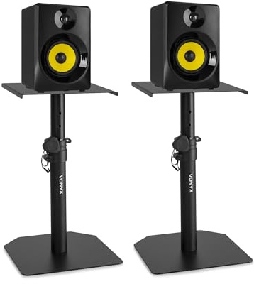 Vonyx SMN30B - Conjunto de monitores de Estudio Activos Color Negro | Amplificador integrado y soportes de mesa SMS10 incluidos, para producción musical y monitorización en estudio