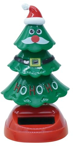 Sapin de Noël à figurines, figurines solaires de Noël - Figurines d'arbre de Noël à oscillation solaire | Jouet à pompon oscillant pour décoration de voiture, ornement de fêtes, décoration de bureau à