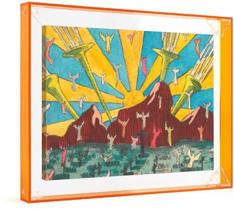 FOLKOR Floater Rahmen für 61 x 76 cm große Leinwandbilder, DIY-Acrylrahmen für Künstler, Designer, Landschaft, Porträt, Kunstwerk, moderne Wanddekoration für Zuhause, Büro, Wanddekoration (Orange)