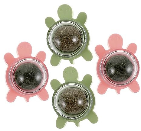 Happyyami 4stücke Katzenminze Wandspielzeug Rotierende Essbare Katzenleckball-spielzeuge Zur Zahnreinigung Und Stressbewältigung Für Katzen Interaktiv Und Gesundheitsfördernd