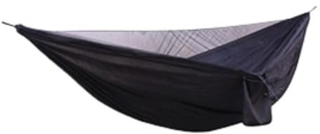 Ultraleichte Doppel-Nylon-Hängematte mit Fallschirmtuch, Anti-Roll-Design, elastisches Band, verschlüsseltes Moskitonetz, ideal für Outdoor-Aktivitäten