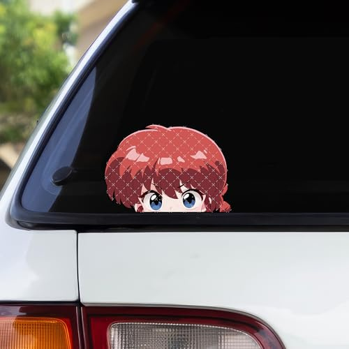 Pure Print Cut Ranma ½ Peeker – Anime Classic Fanart Sticker – Wasserfest & UV-Beständig – 2 Stück 12x9 cm – Für Auto, Laptop & Retro Otaku Deko