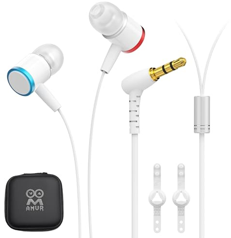 AMVR Noise-Isolating in-Ear Headphones Compatible with Meta Quest 3 - VR Accessories Low Bass Earphones with Custom Silicone Earplugs and Strap Holder | Enhance 360-Degree Surround Sound