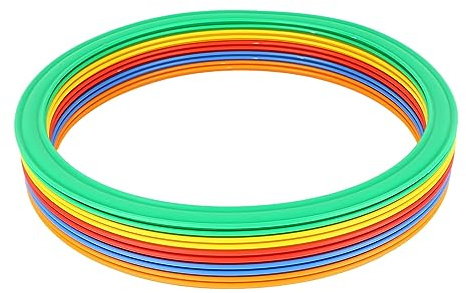 NOENNULL Kinder-Sport-Speed-Ring-Set, 10 Ringe, 10 Schnallen für Beweglichkeitstraining (28 cm Durchmesser), Koordinationsspiel für drinnen und draußen