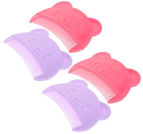 DECORNIJIA 4pcs Bear Shaped Comb Soft Boy Girl Hair Brush for Cradle Cap Cleaning Scalp Comb Grooming Kit for Newborns and Boy Girl