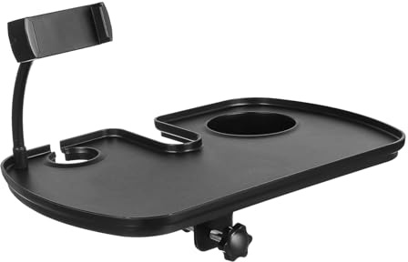 GOOHOCHY Mikrofonständer Ablage Regal mit Sicherer Klemme Platzsparendes Schwarzes Tablet für Live Broadcast Kompatibel mit Notenhalter und Pc-mikrofonständer Einfache Montage für Studio