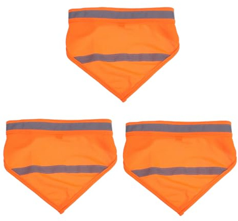 TOYZFRIENDY Reflektierende Hundehalstücher 3 Stück Pack Verstellbar aus Nylon Orange L – Sicherheits Dreieckstücher für Hunde und Katzen bei Nachtspaziergängen
