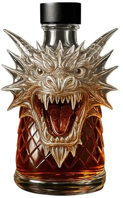 Decantador de whisky personalizado de 350 ml, botella de vidrio con forma de dragón 3D, escultura de estatua de arte en forma de animal, decantador de whisky, decantadores de vino de animales, regalo