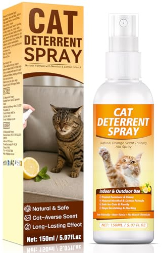 AAROVIBE Spray Repellente per Gatti 150ml, Disabituante Gatti per Proteggere Mobili, Divani & Tende da Graffi, Morsi e Marcature, Sicuro per Animali & Non Macchiante